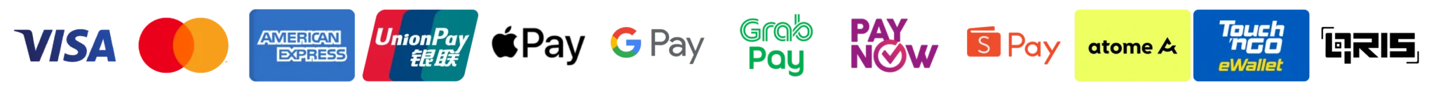 Payment logos for Visa, Mastercard, and more, accepted at Kosy