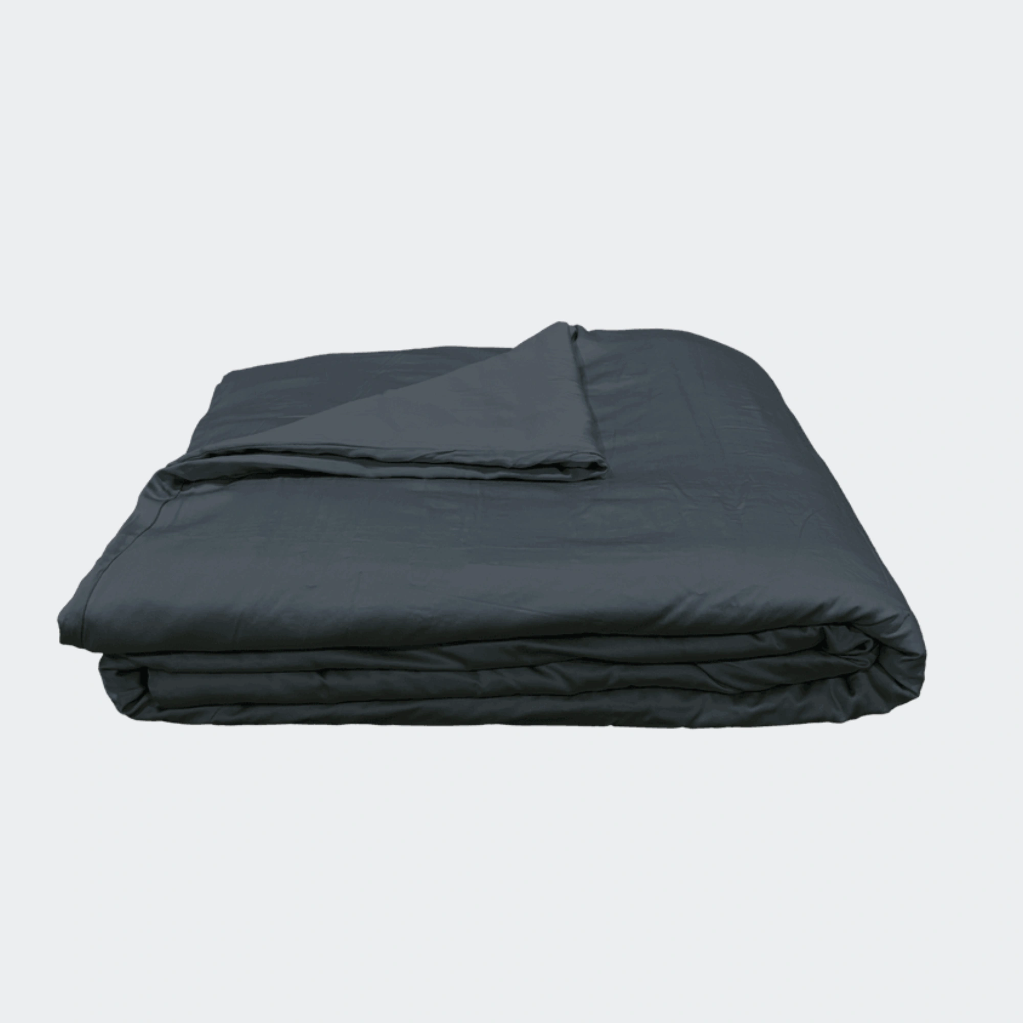 Kosy Iced Bamboo Weighted Blanket in deep midnight color, folded neatly against a light background.