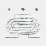 Cooling bamboo weighted blanket with even weight distribution and soft, breathable design.