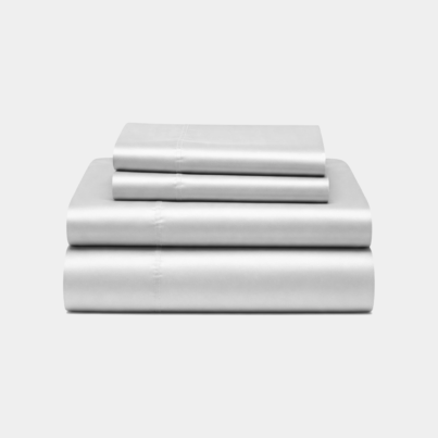 Frost white bamboo sheets offering a crisp, fresh sleep experience.