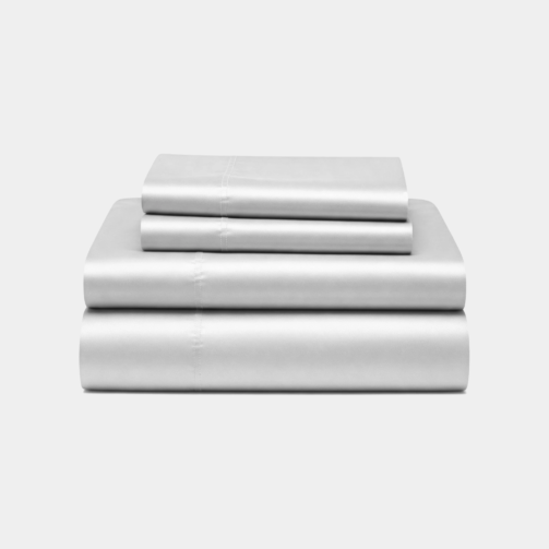 Frost white bamboo sheets offering a crisp, fresh sleep experience.
